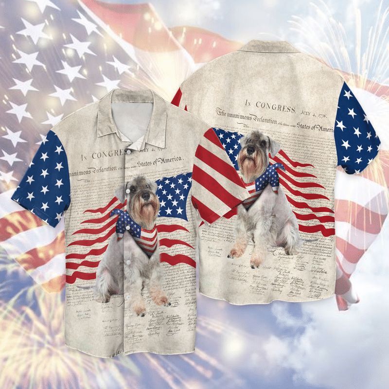 4th Of July Independence Day Schnauzer Patriotic Schnauzer American Flag Gift Hawaiian Shirt